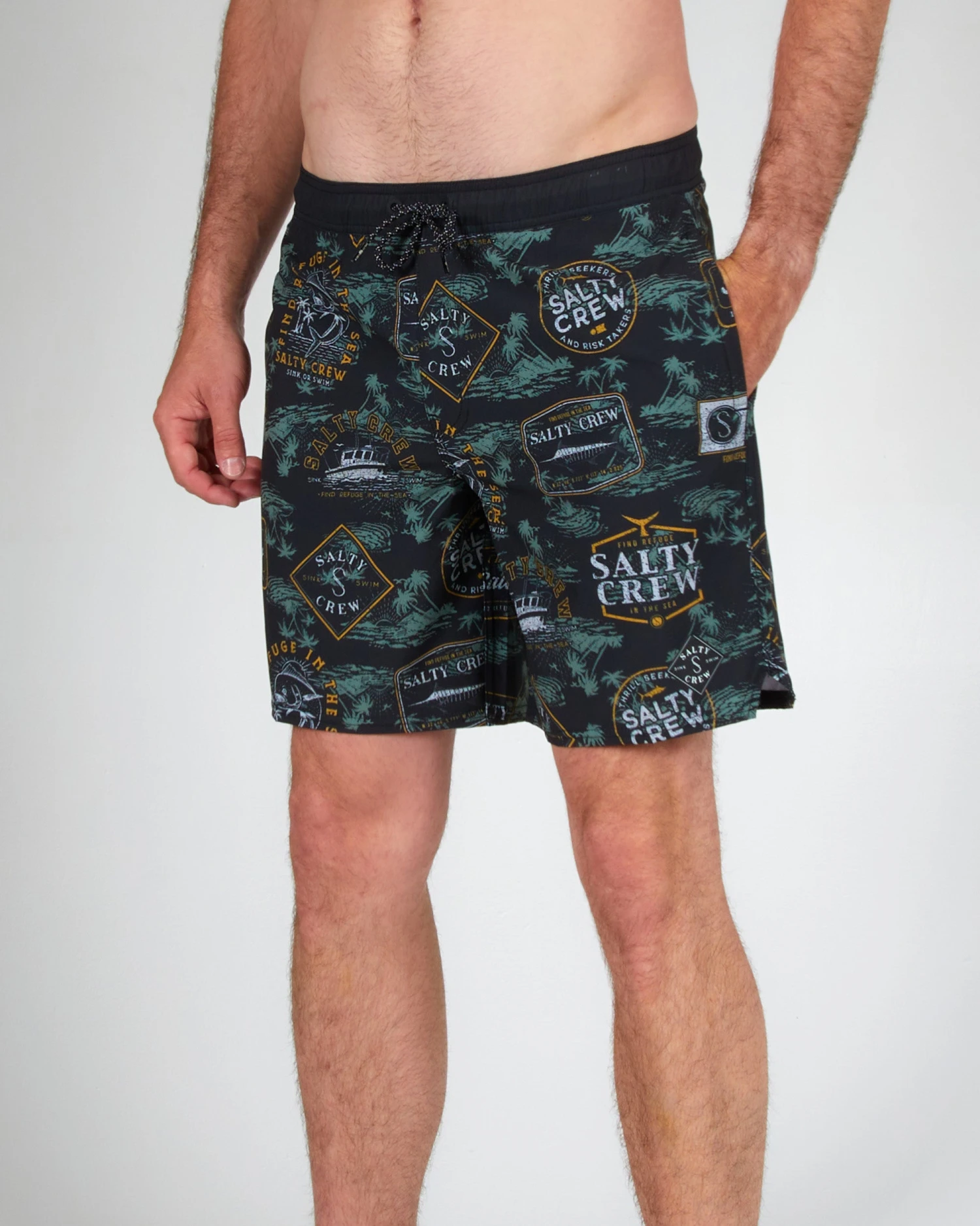 Salty Crew Greatest Hits Black Elastic Boardshort 7 Salty Crew Greatest Hits Black Elastic Boardshort - Image 5