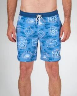 Salty Crew Greatest Hits Marine Blue Elastic Boardshort 9 Salty Crew Greatest Hits Marine Blue Elastic Boardshort -Salty Crew 30335128 MRBLUE OMFRONT