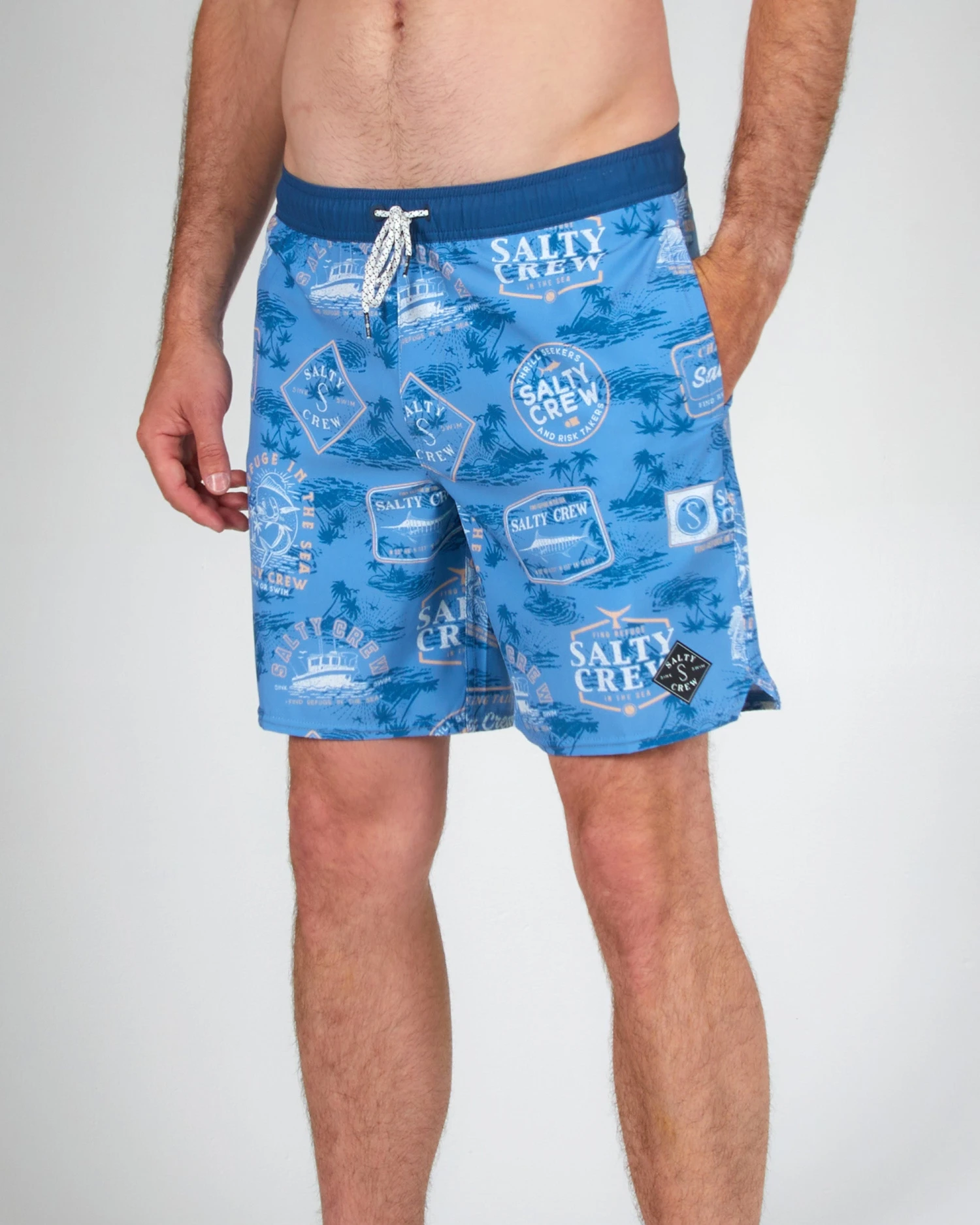 Salty Crew Greatest Hits Marine Blue Elastic Boardshort 7 Salty Crew Greatest Hits Marine Blue Elastic Boardshort - Image 5