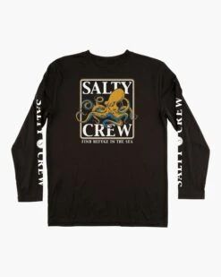 Salty Crew Ink Slinger Boys Black L/S Sunshirt