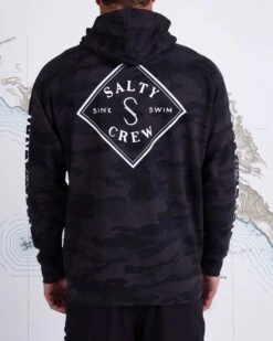 Salty Crew Tippet Black Camo Hood Fleece