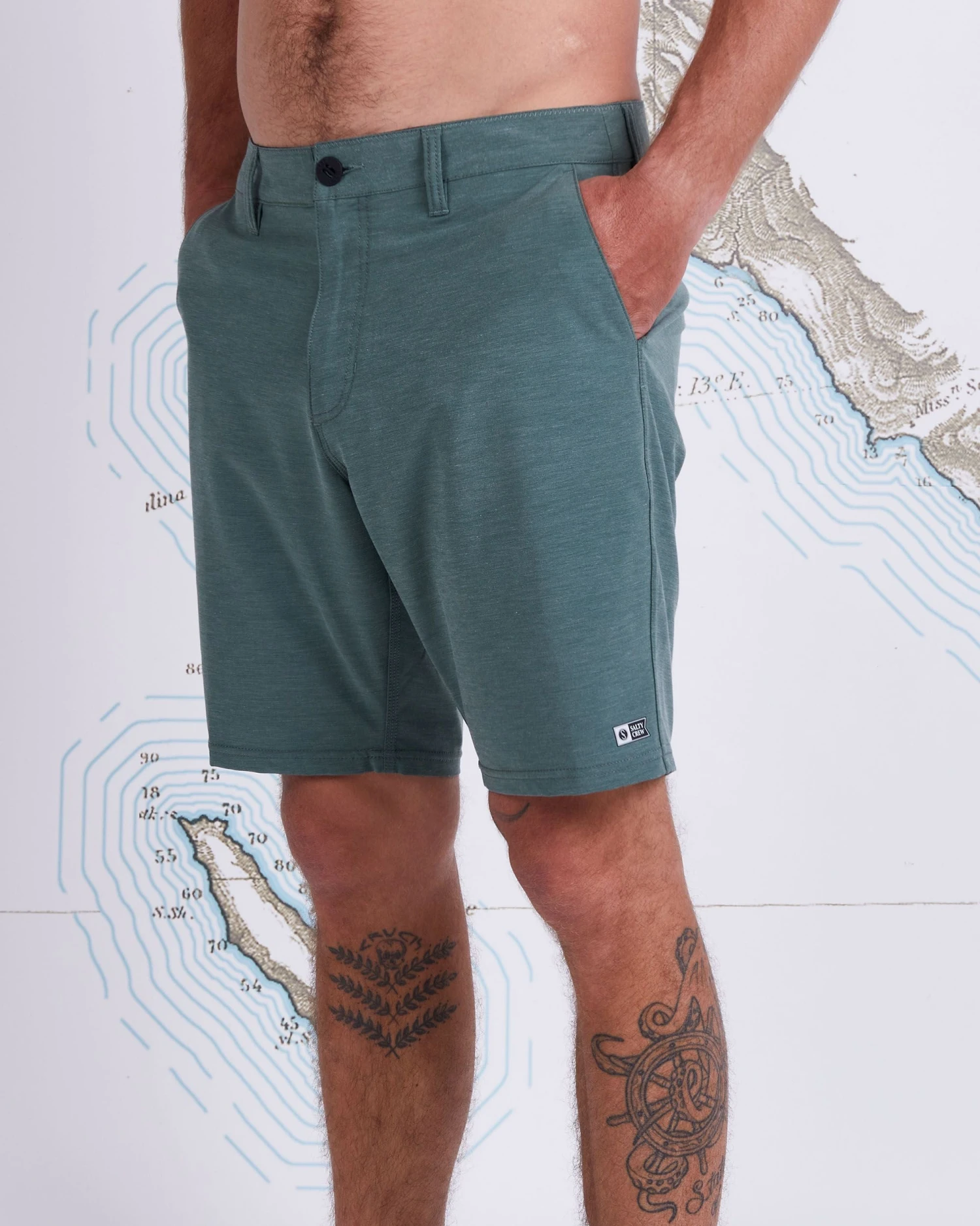 Salty Crew Drifter 21" Rover Green Hybrid Walkshort 6 Salty Crew Drifter 21" Rover Green Hybrid Walkshort - Image 4