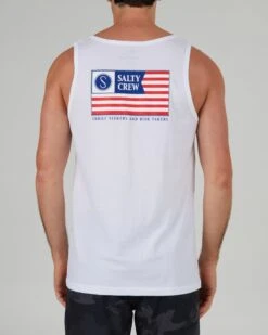 Salty Crew Freedom Flag White Tank