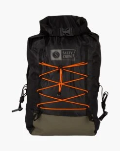 Salty Crew Thrill Seeker Black Roll Top Backpack