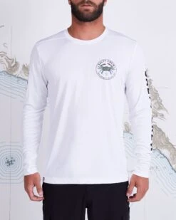 Salty Crew Blue Crabber White L/S Sunshirt