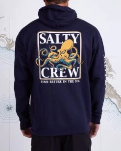 Salty Crew Ink Slinger Navy Hood Fleece -Salty Crew ZYQeVfyw