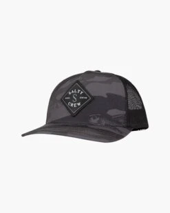 Salty Crew Sealine Black Camo Retro Trucker
