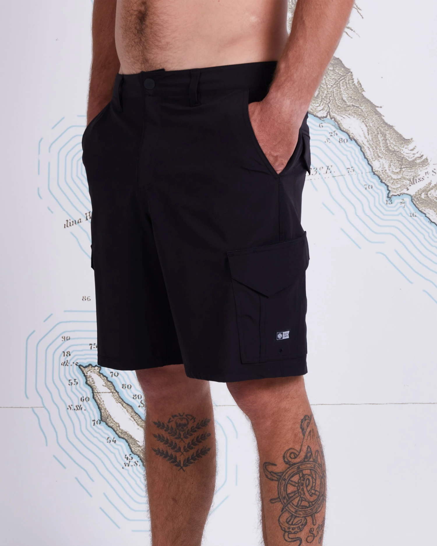 Salty Crew Deep Sea III Black Cargo Short 6 Salty Crew Deep Sea III Black Cargo Short - Image 4