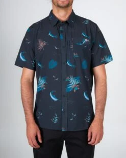 Salty Crew Ernesto Black S/S Perforated Tech Woven