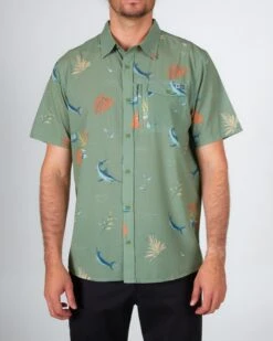 Salty Crew Ernesto Vintage Military S/S Perforated Tech Woven