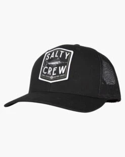 Salty Crew Fishery Black Retro Trucker