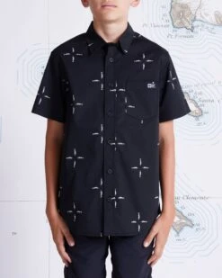 Salty Crew Lay Day Boys Black S/S Woven