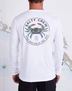 Salty Crew Blue Crabber White L/S Sunshirt -Salty Crew ne9iS8Mc