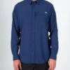 Salty Crew Winward Navy L/S Perforated Tech Woven